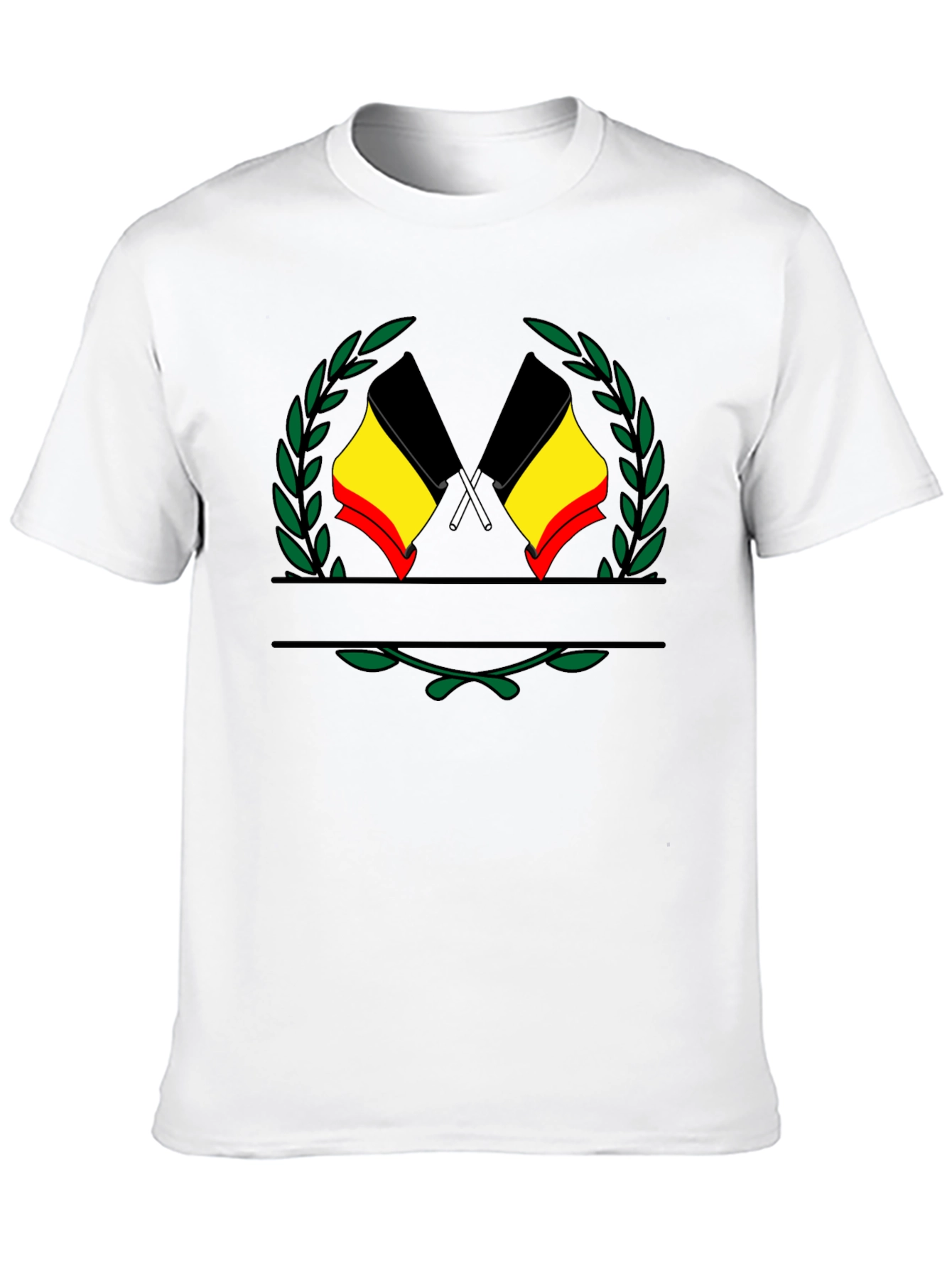 Belgium Flag Emblem Black T-Shirt