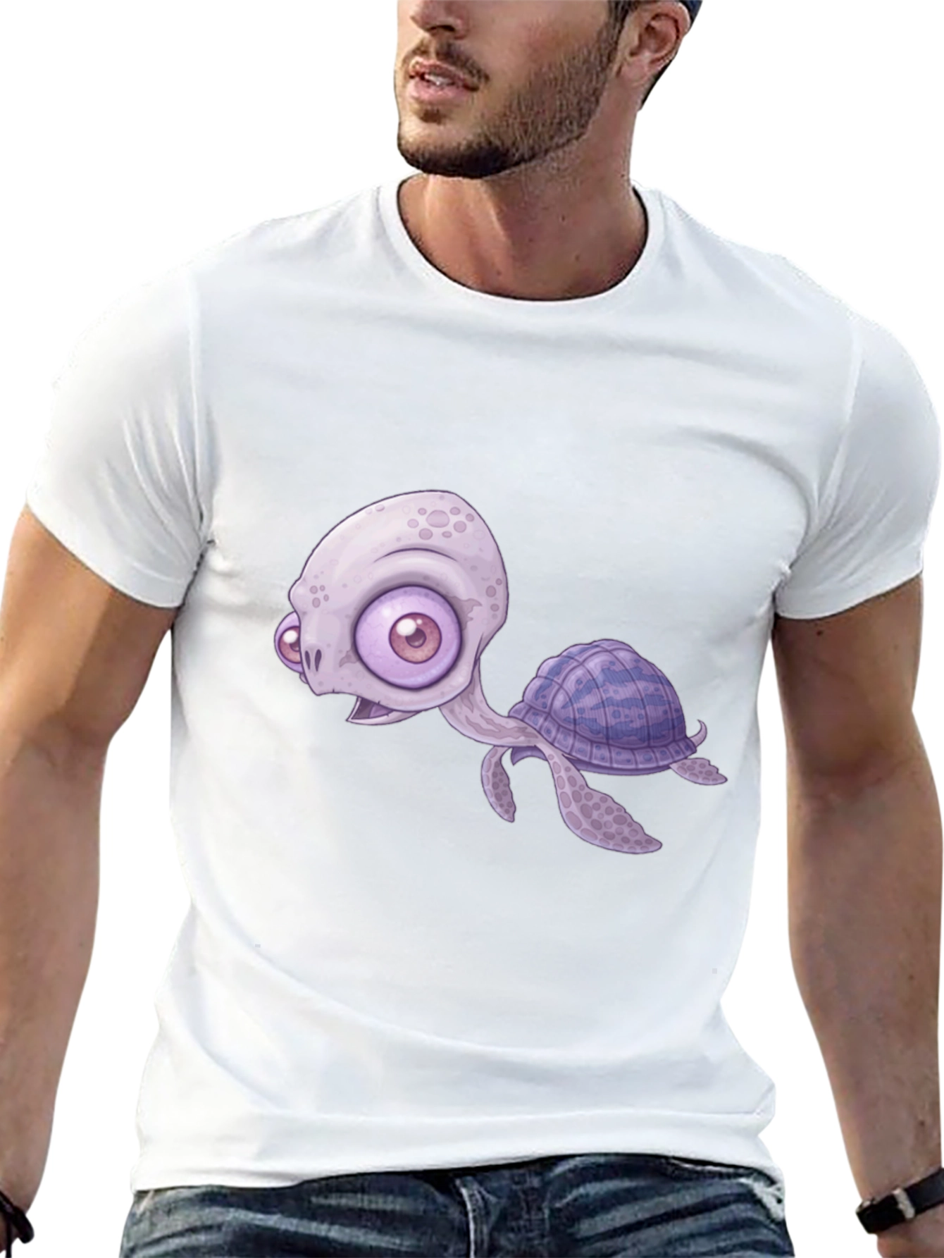 Cartoon Turtle Graphic T-Shirt