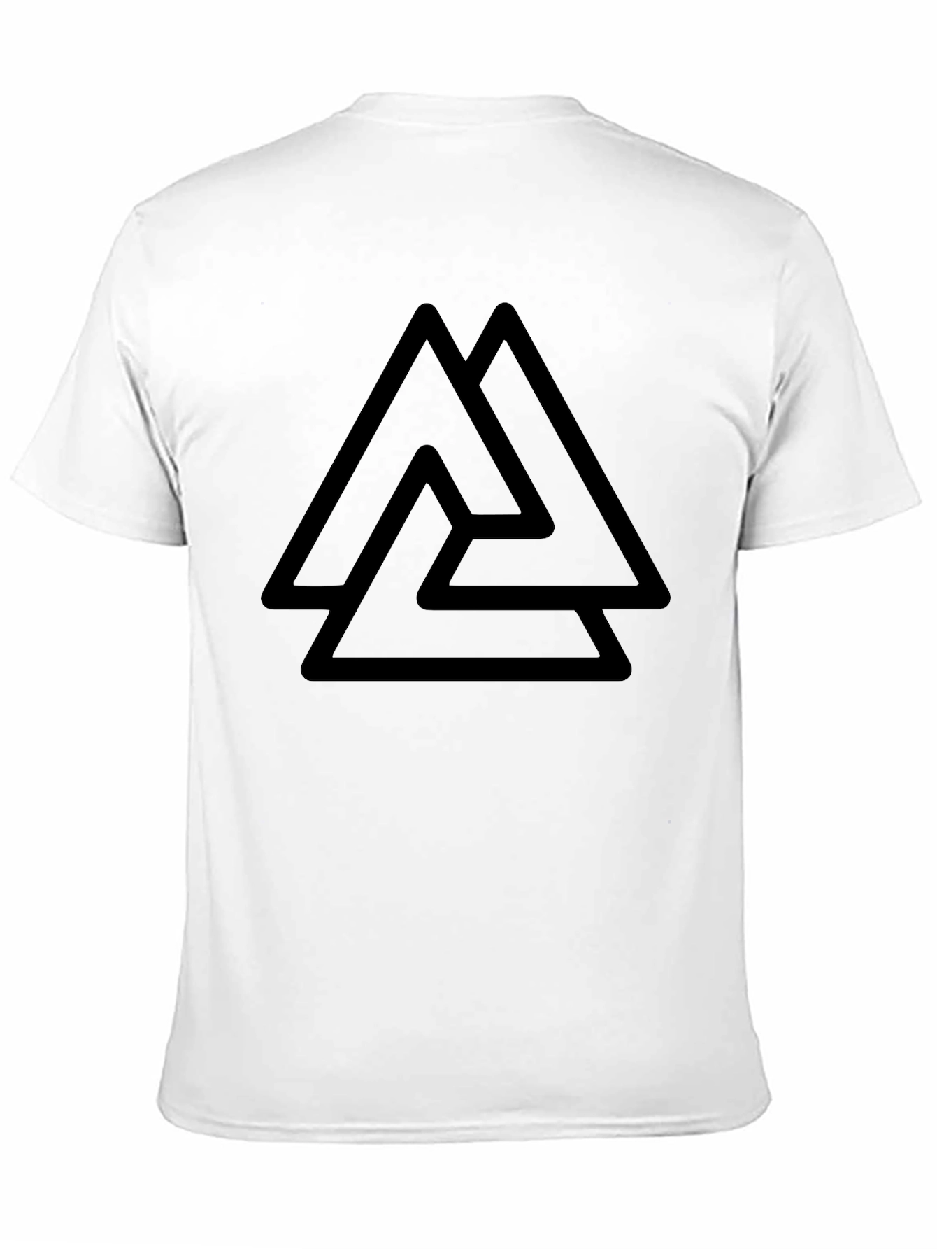 Mens Black T-Shirt with Valknut Symbol