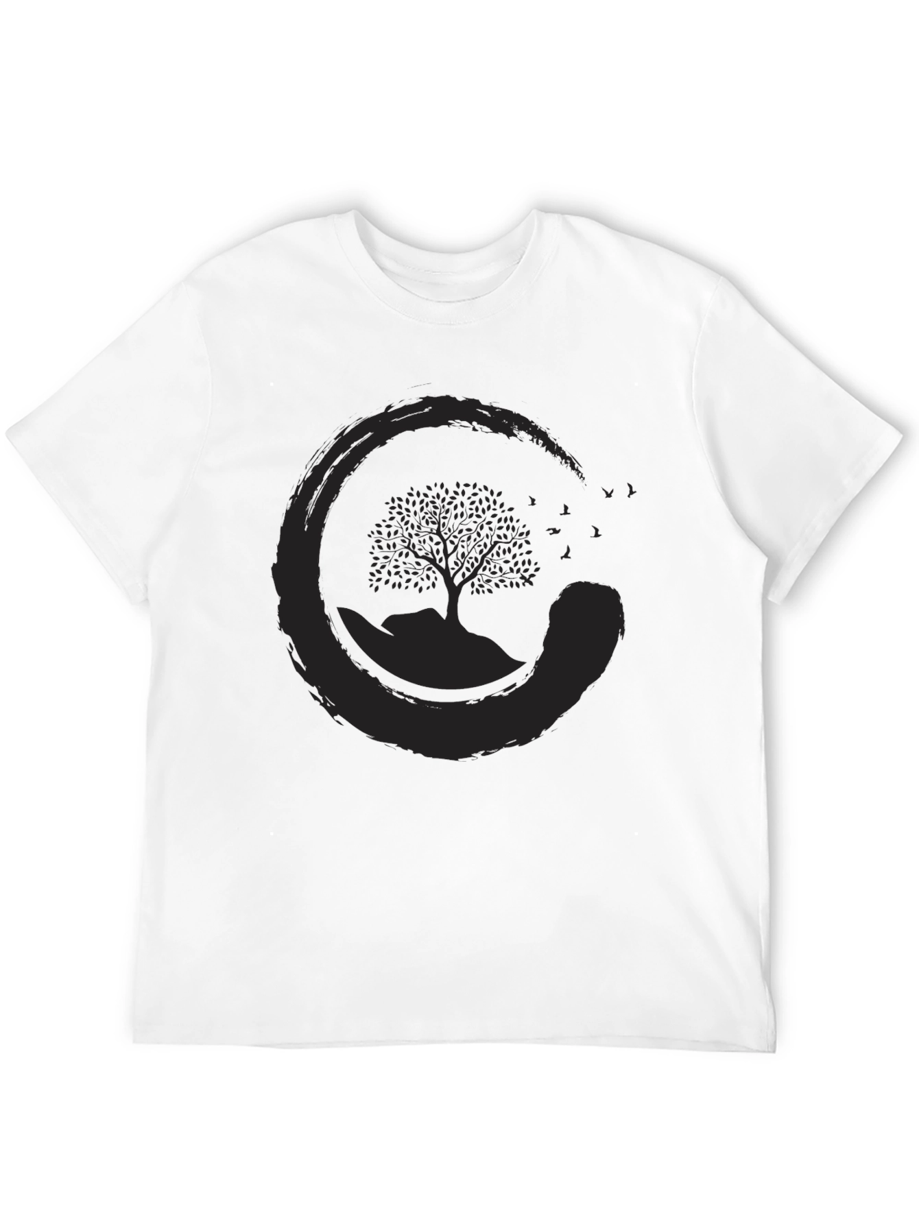 Zen Circle Tree Graphic Tee - Black