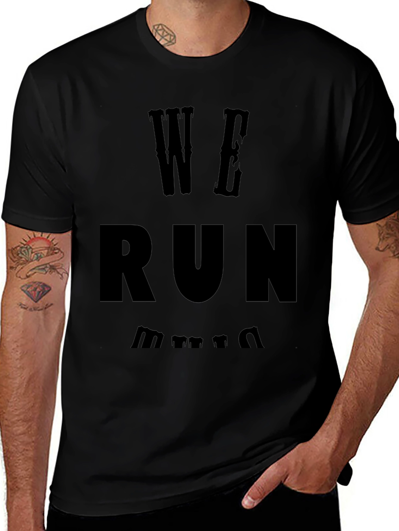We Run T-Shirt - Black Graphic Tee