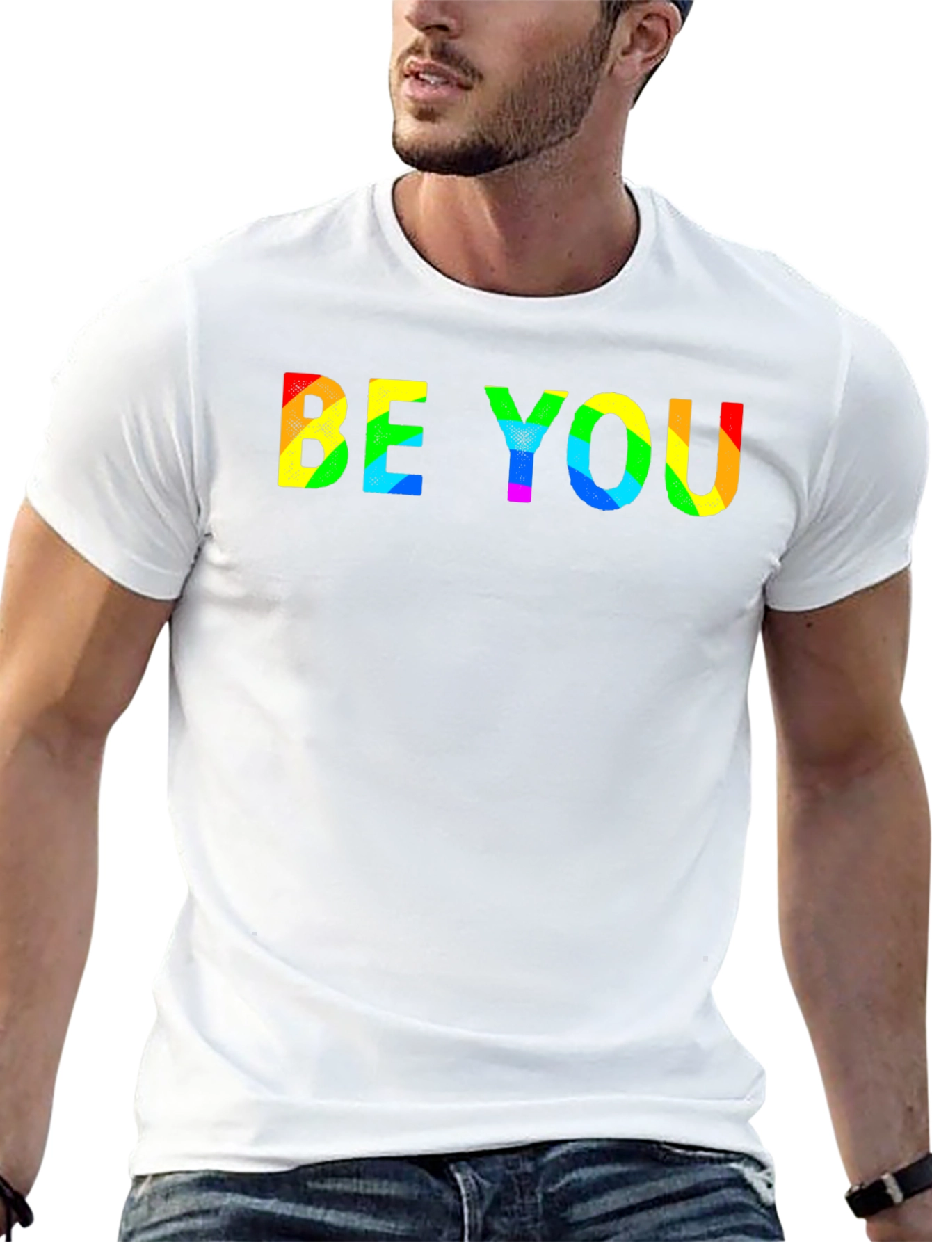 Be You Rainbow Graphic T-Shirt - Black
