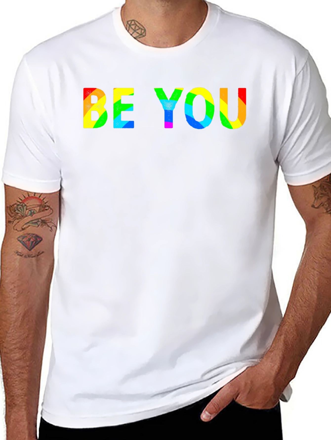 Be You Rainbow Graphic T-Shirt - Black