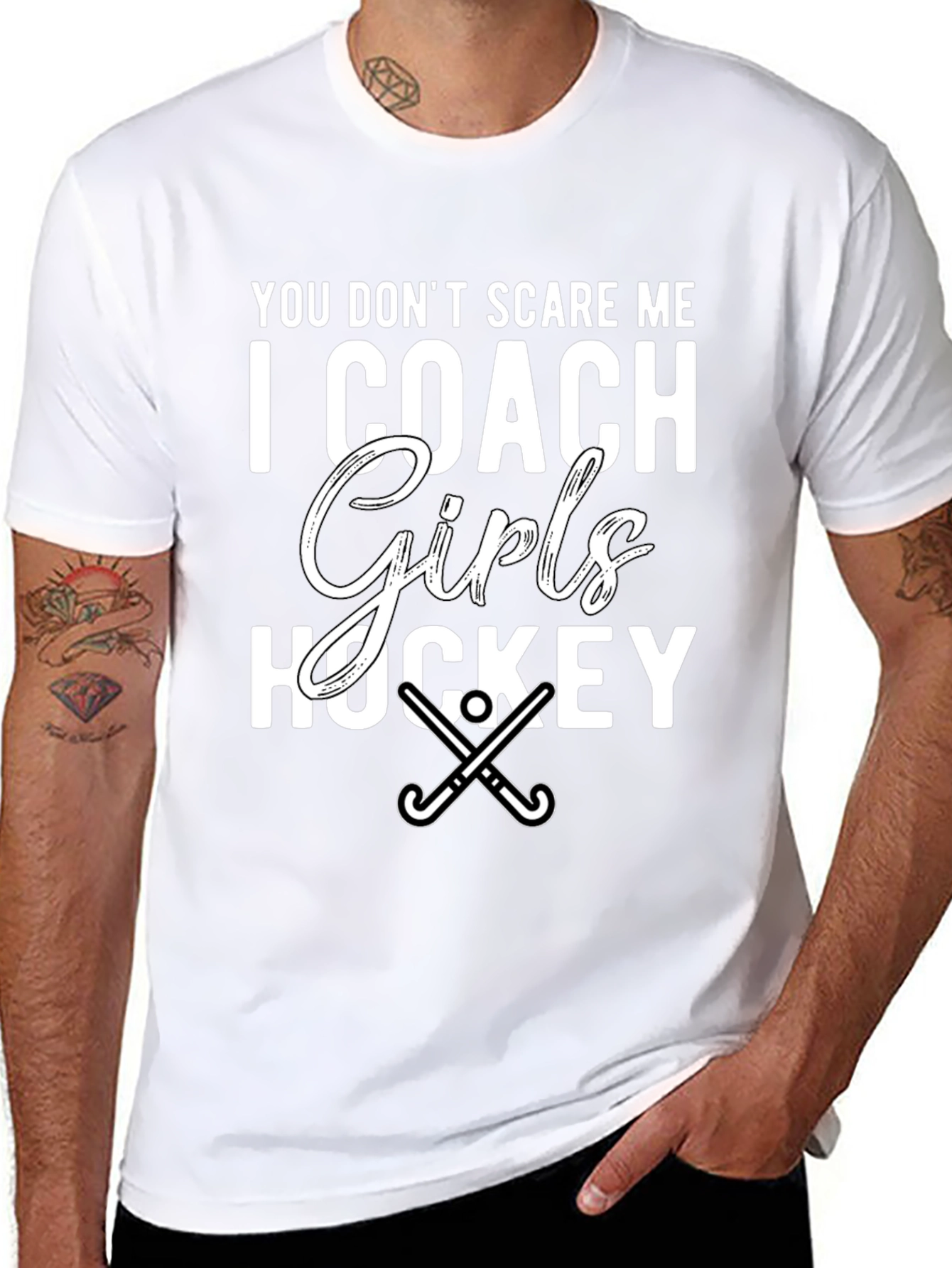 Girls Hockey Coach T-Shirt - You Dont Scare Me