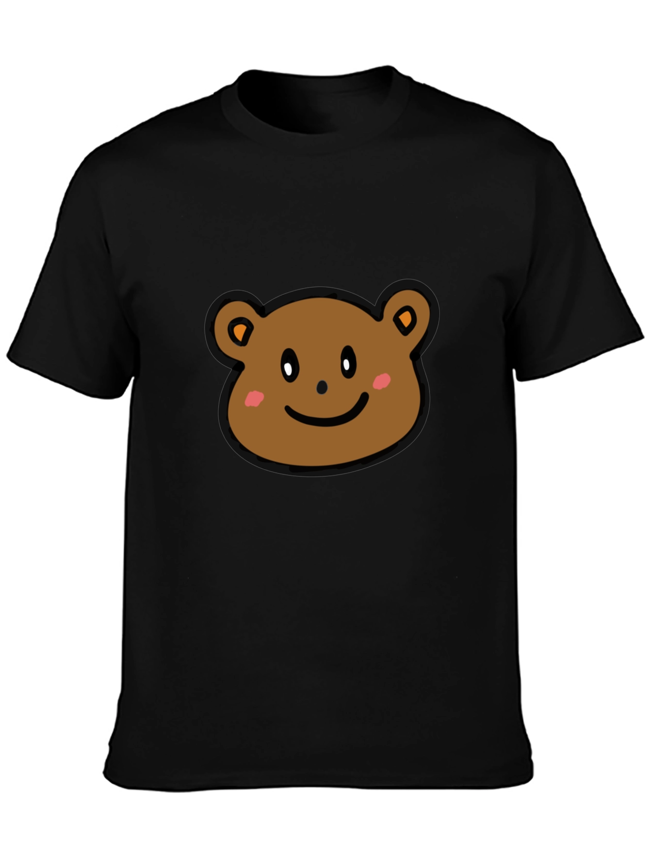 Cute Bear Graphic T-Shirt - Black Cotton Tee