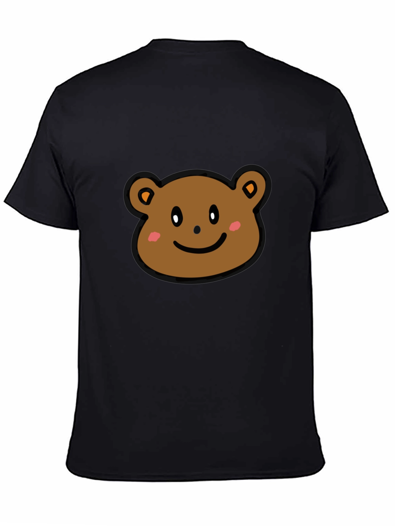 Cute Bear Graphic T-Shirt - Black Cotton Tee