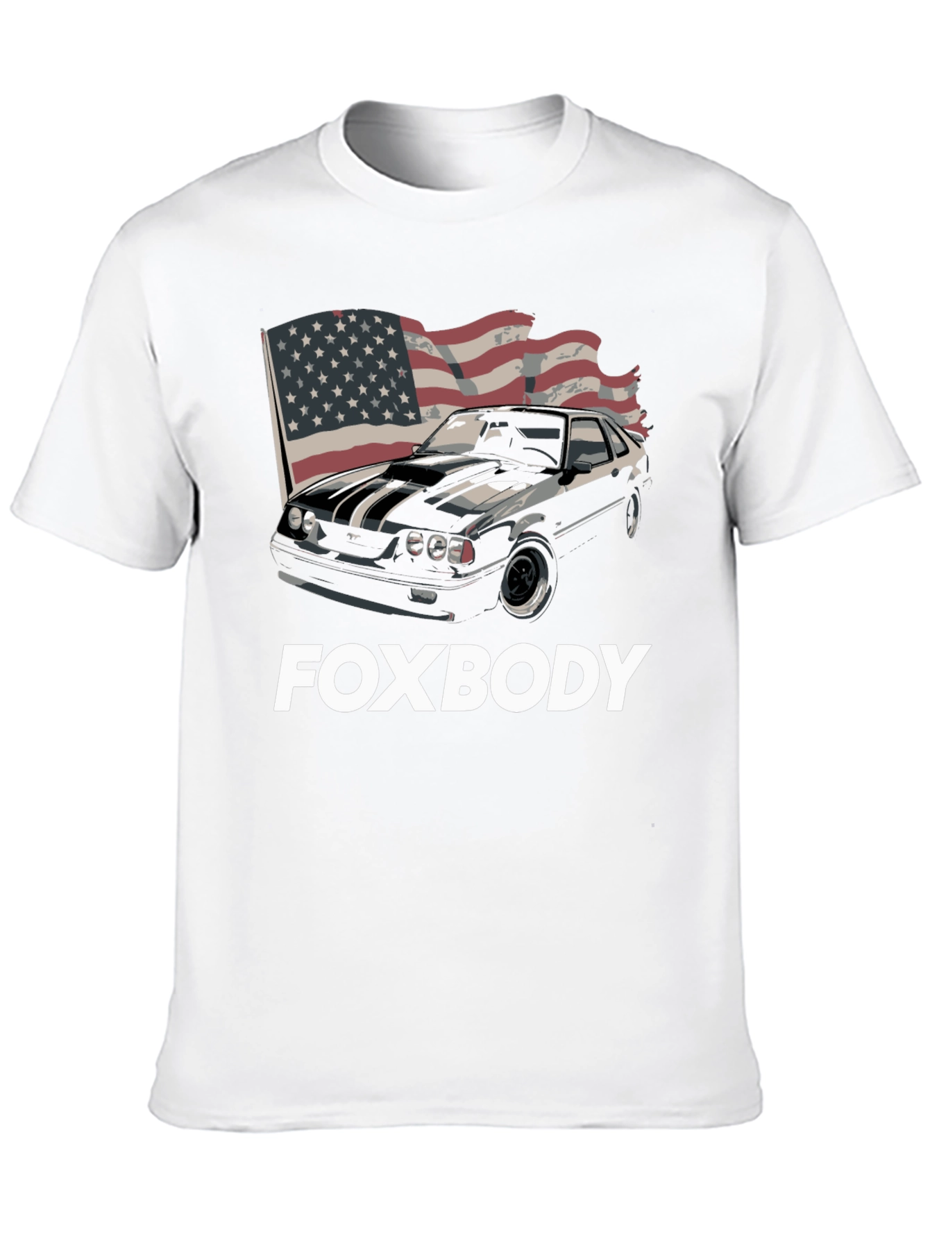 Foxbody Mustang American Flag Graphic T-Shirt