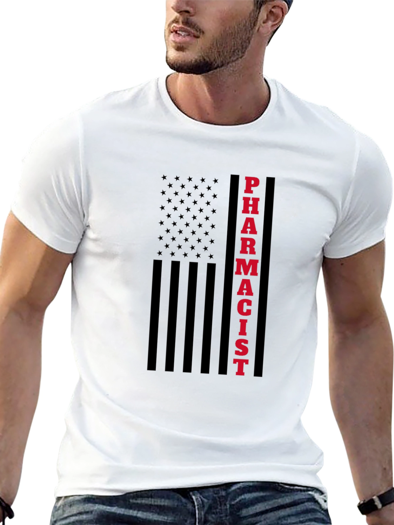 Pharmacist American Flag Graphic T-Shirt