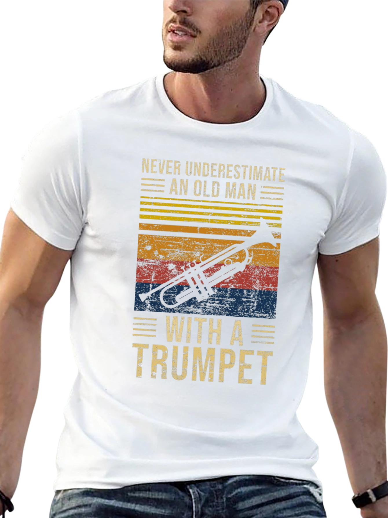 Never Underestimate an Old Man with a Trumpet T-Shirt