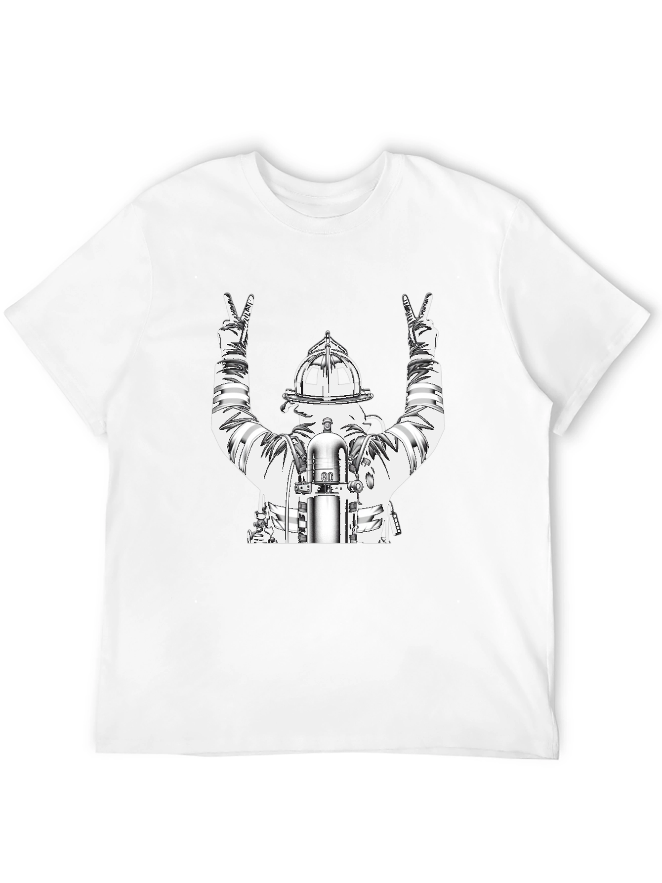 Firefighter Peace Sign Graphic T-Shirt
