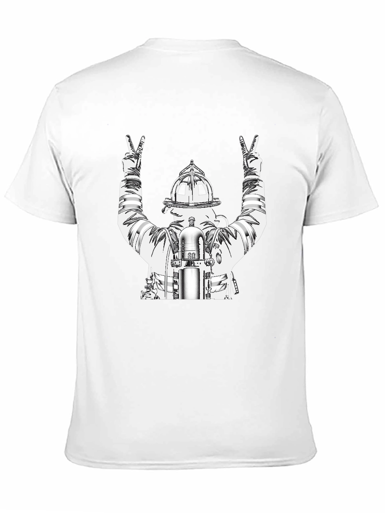 Firefighter Peace Sign Graphic T-Shirt