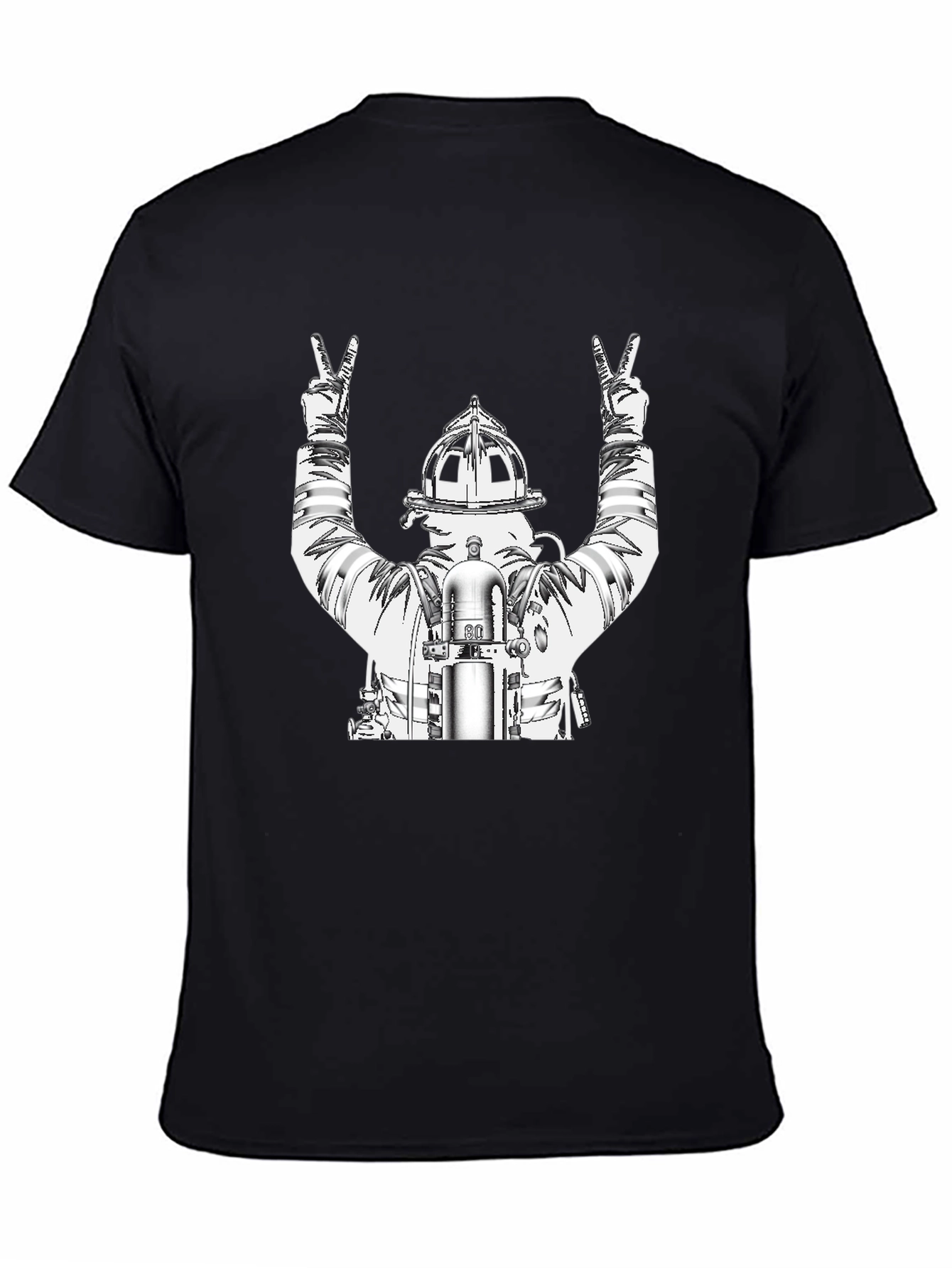 Firefighter Peace Sign Graphic T-Shirt