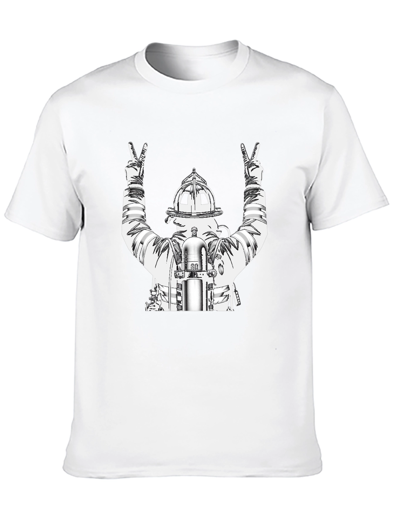 Firefighter Peace Sign Graphic T-Shirt