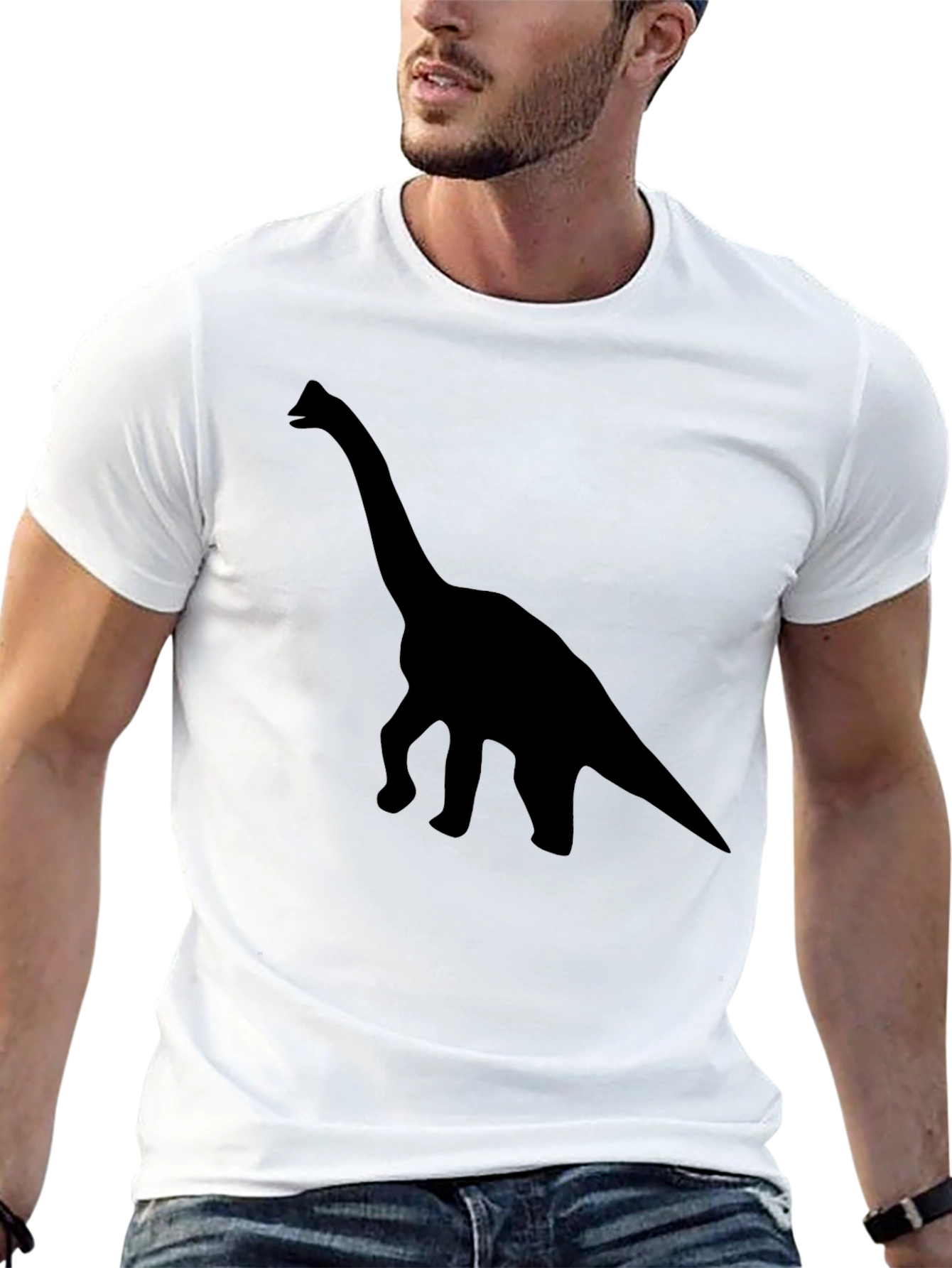 Black Dinosaur Silhouette T-Shirt