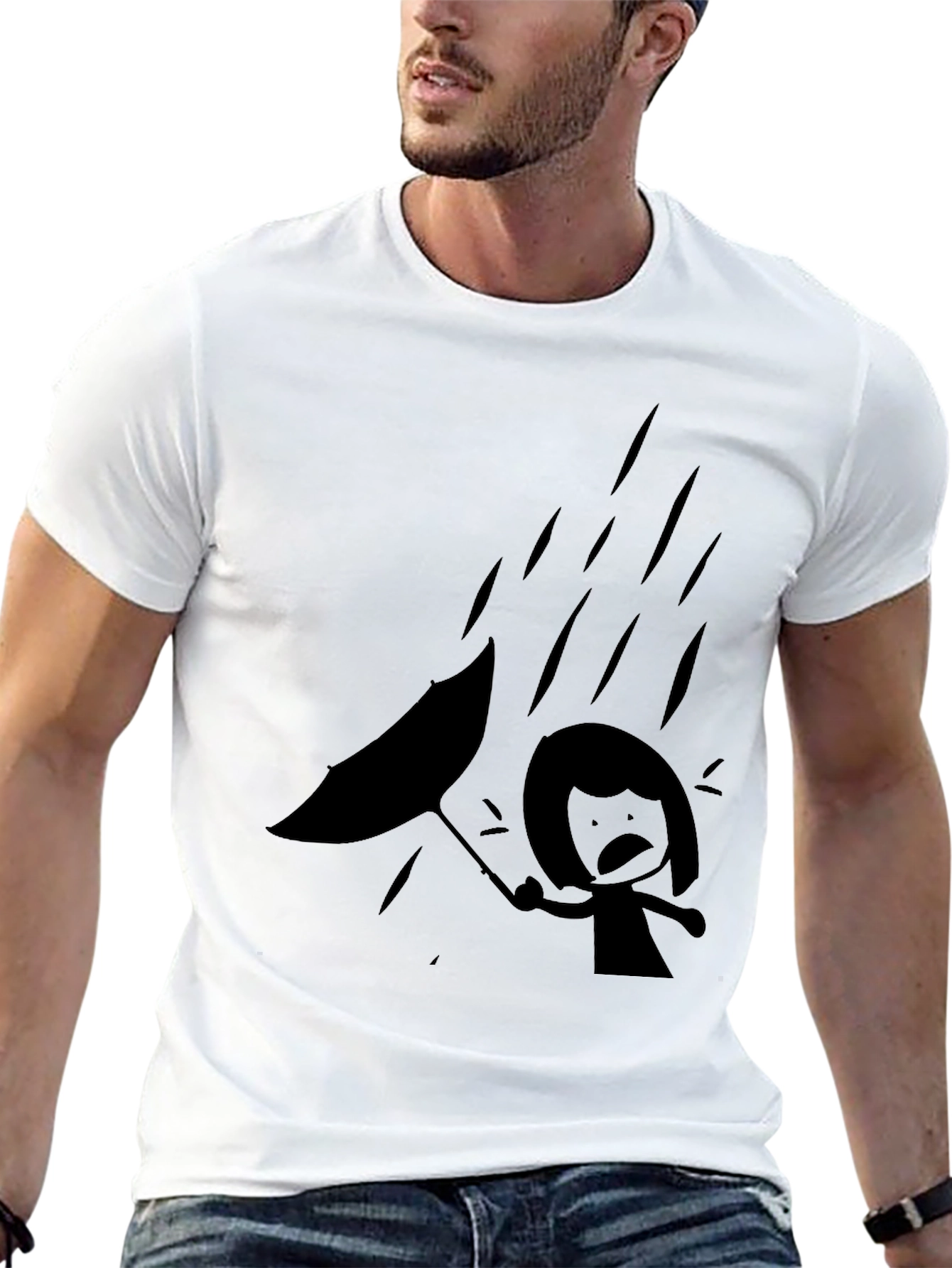 Rainy Day Black Graphic Tee