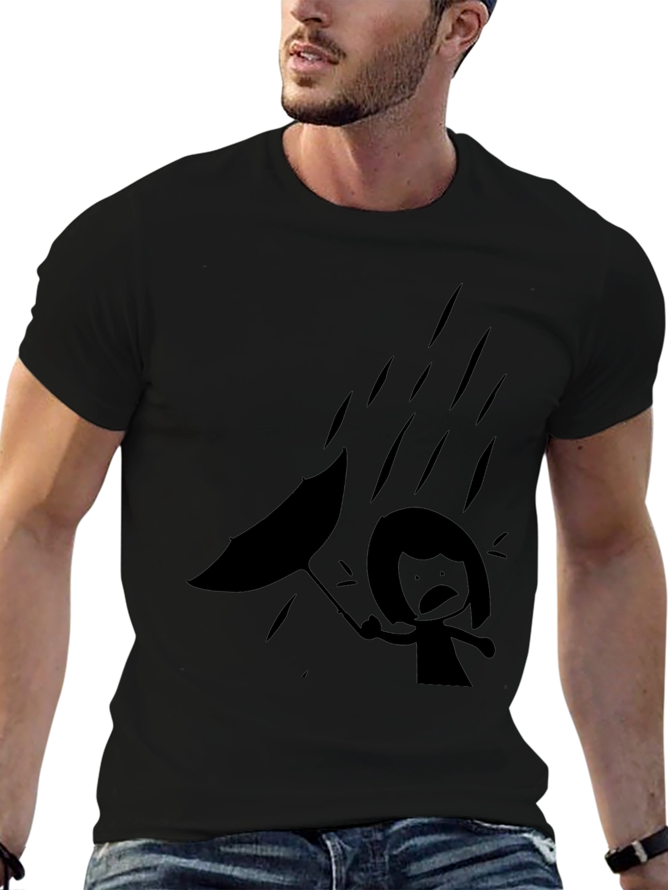 Rainy Day Black Graphic Tee