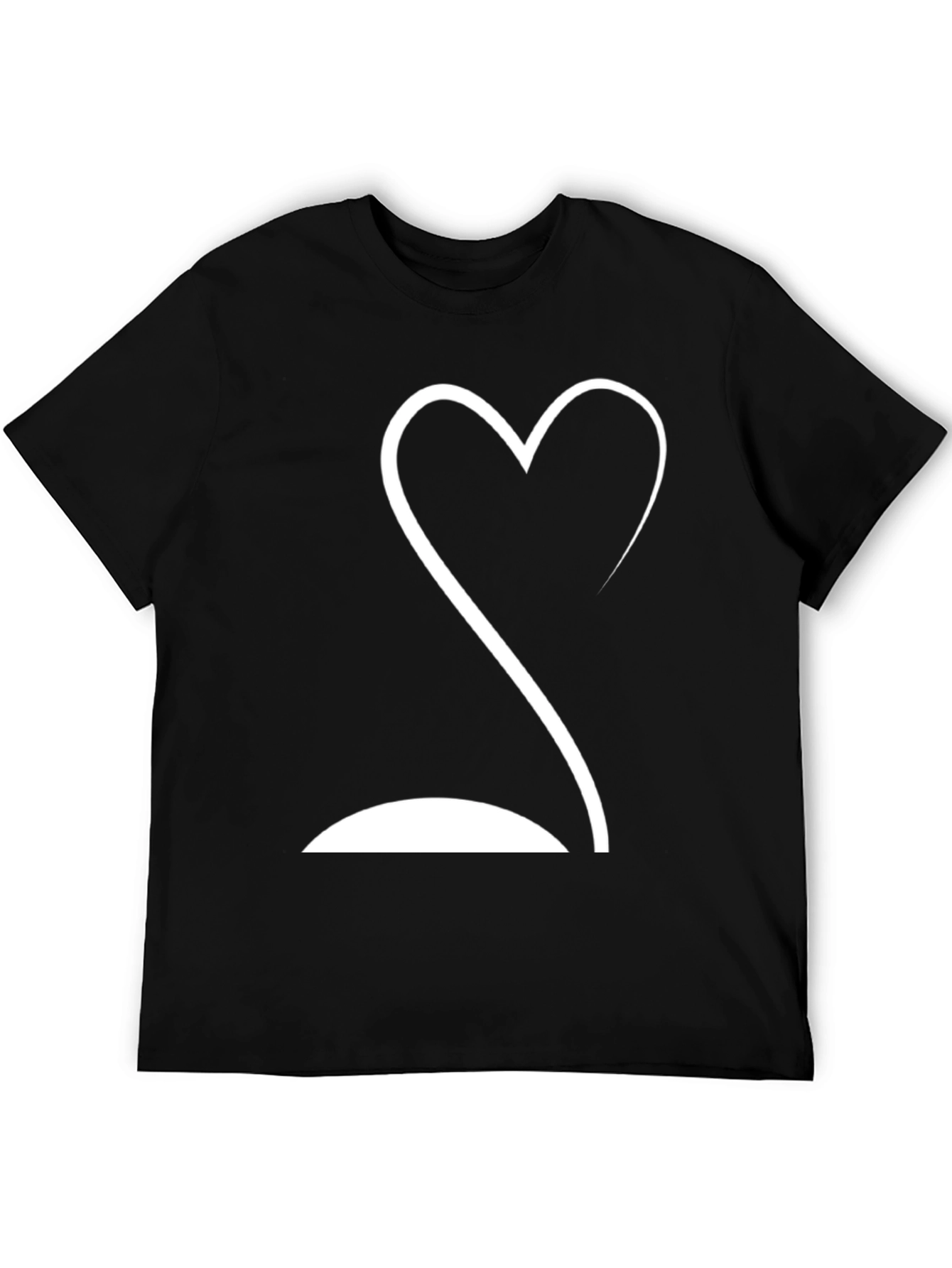 Heartbeat Curve Graphic Tee - Soft Black T-Shirt