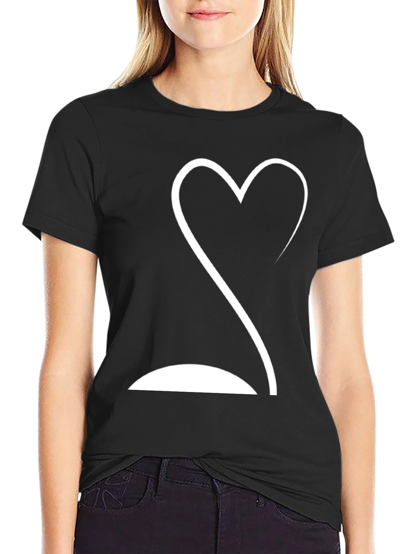 Heartbeat Curve Graphic Tee - Soft Black T-Shirt