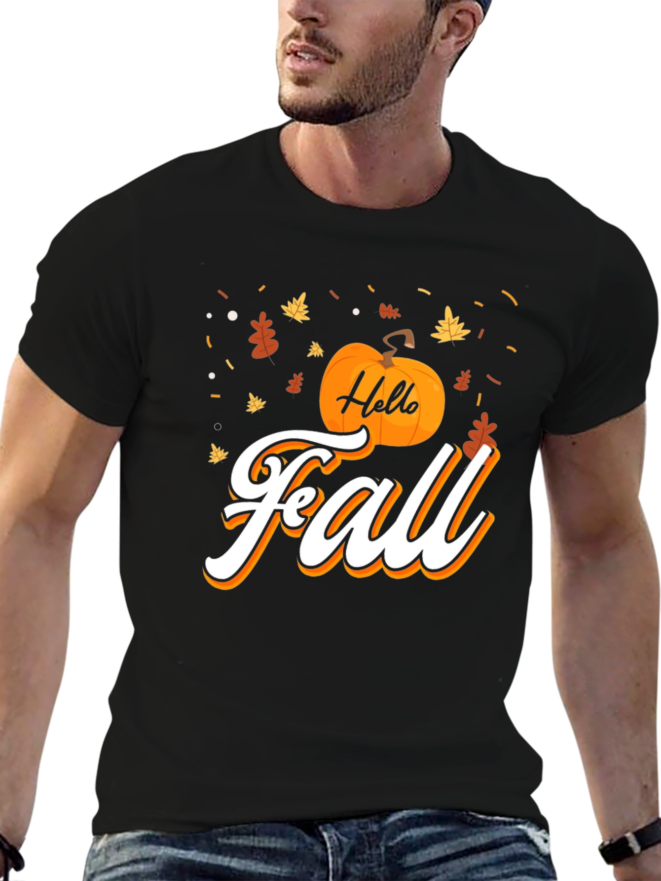 Hello Fall Graphic Tee - Black