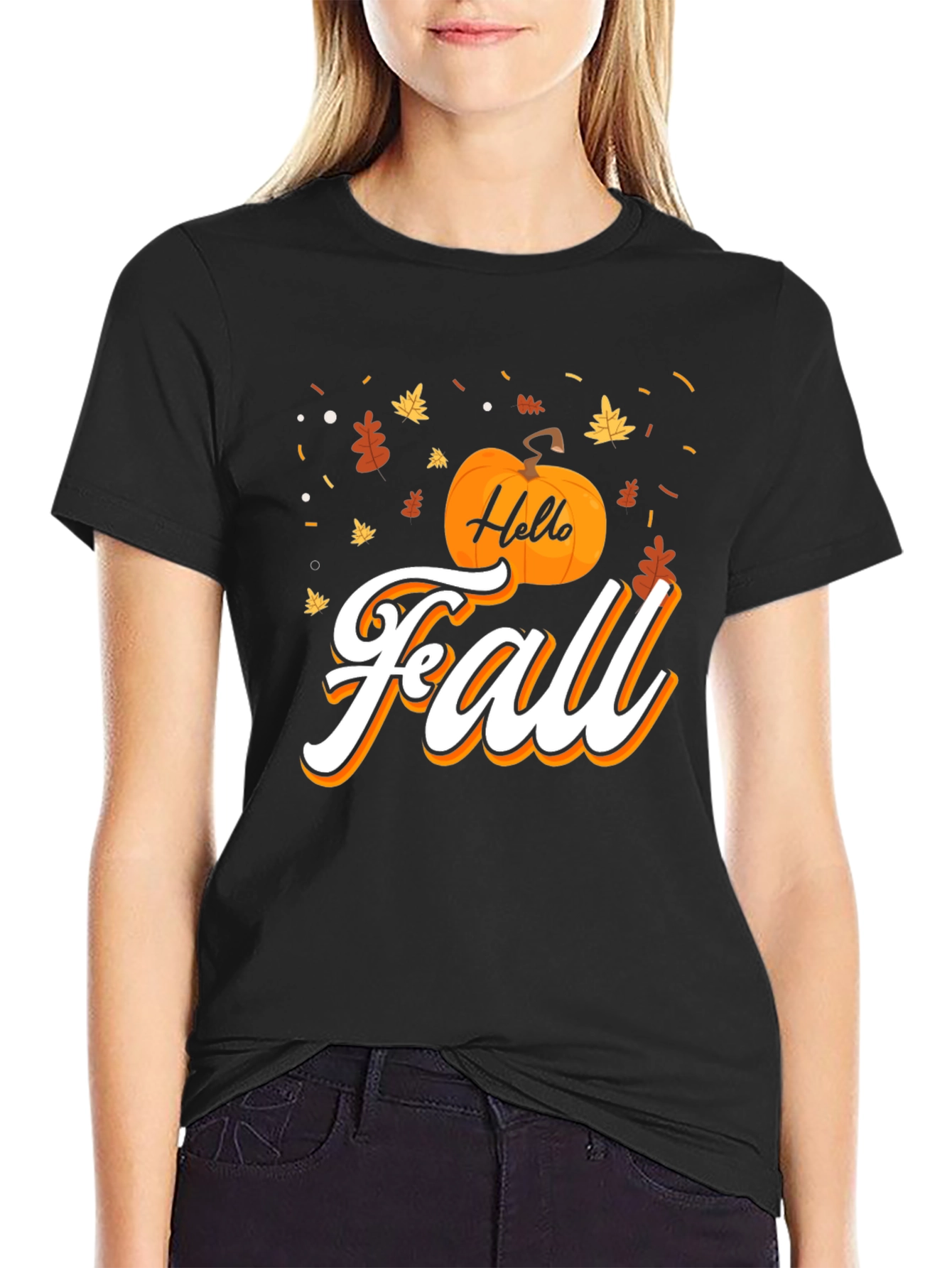 Hello Fall Graphic Tee - Black