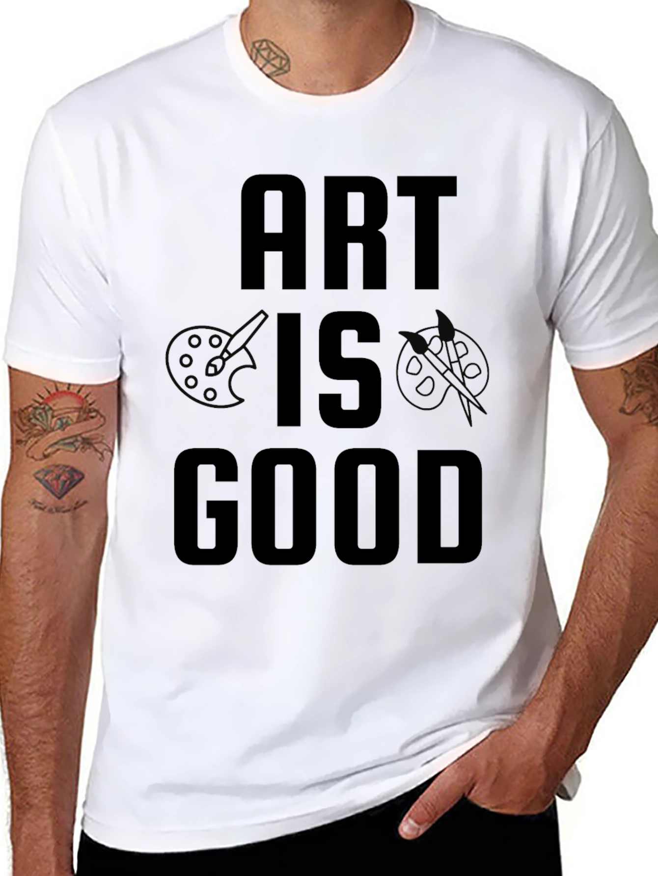 Art is Good Black Graphic Tee
