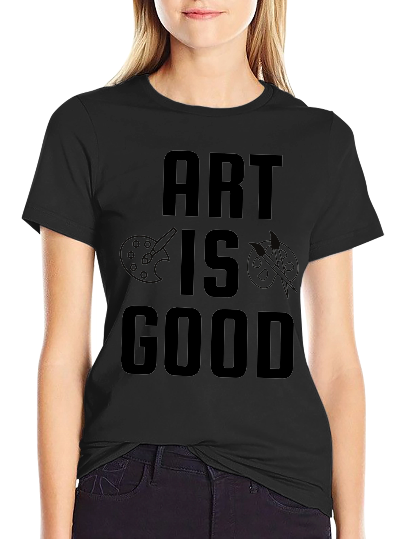 Art is Good Black Graphic Tee