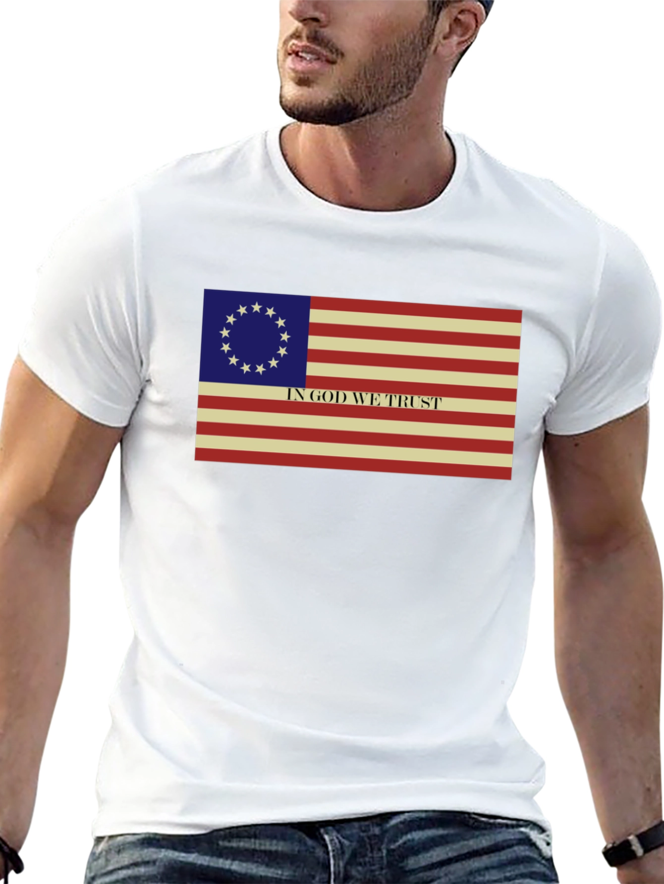 Betsy Ross Flag T-Shirt - In God We Trust