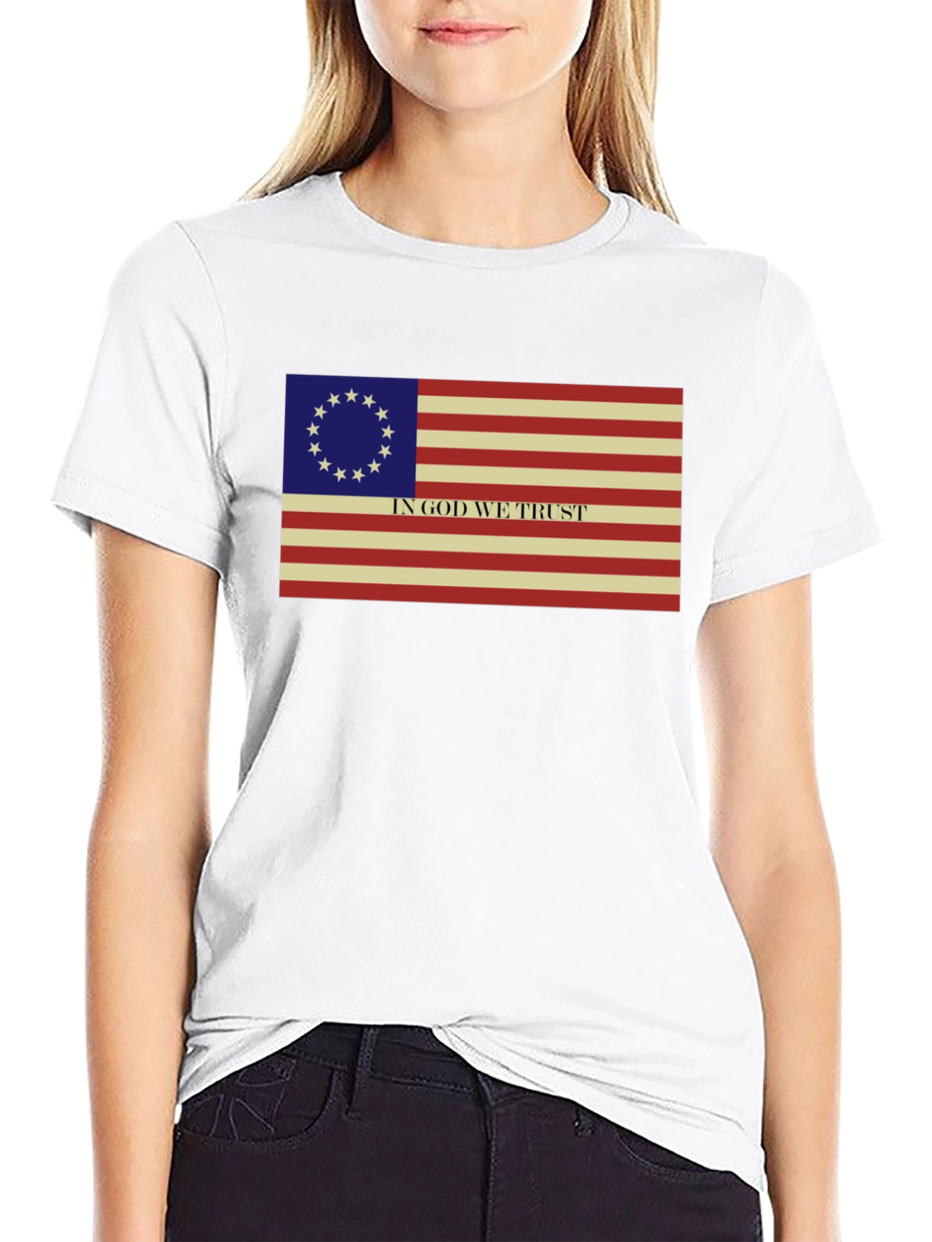 Betsy Ross Flag T-Shirt - In God We Trust