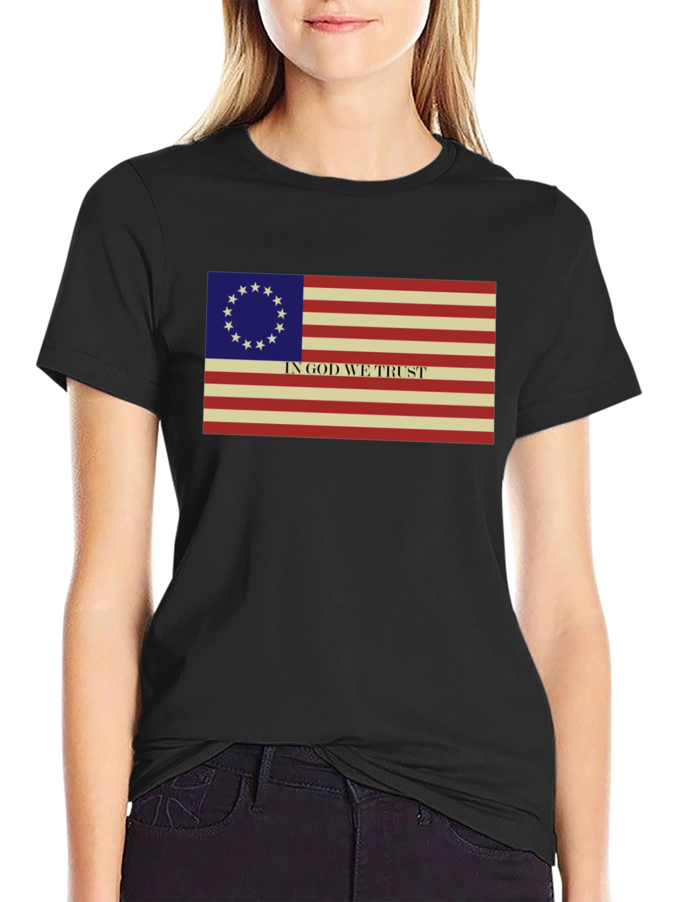 Betsy Ross Flag T-Shirt - In God We Trust