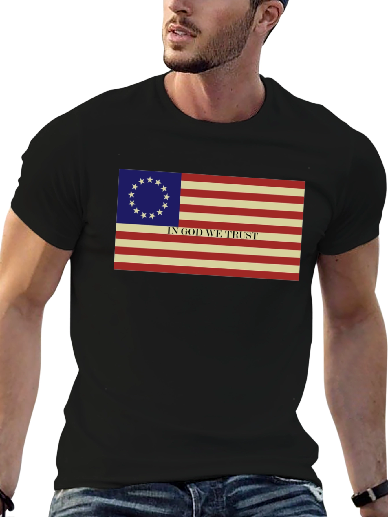Betsy Ross Flag T-Shirt - In God We Trust