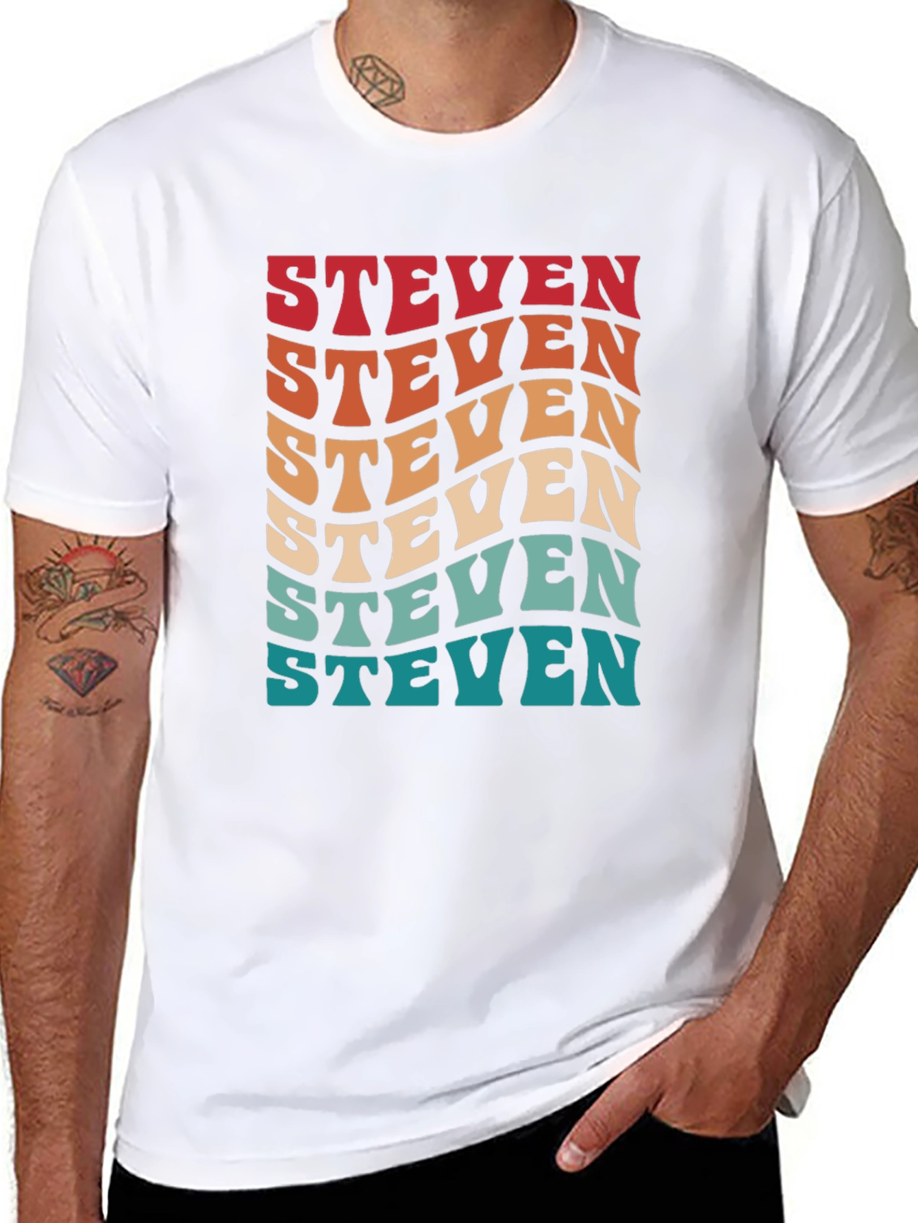 Retro Steven T-Shirt - Personalized Name Tee