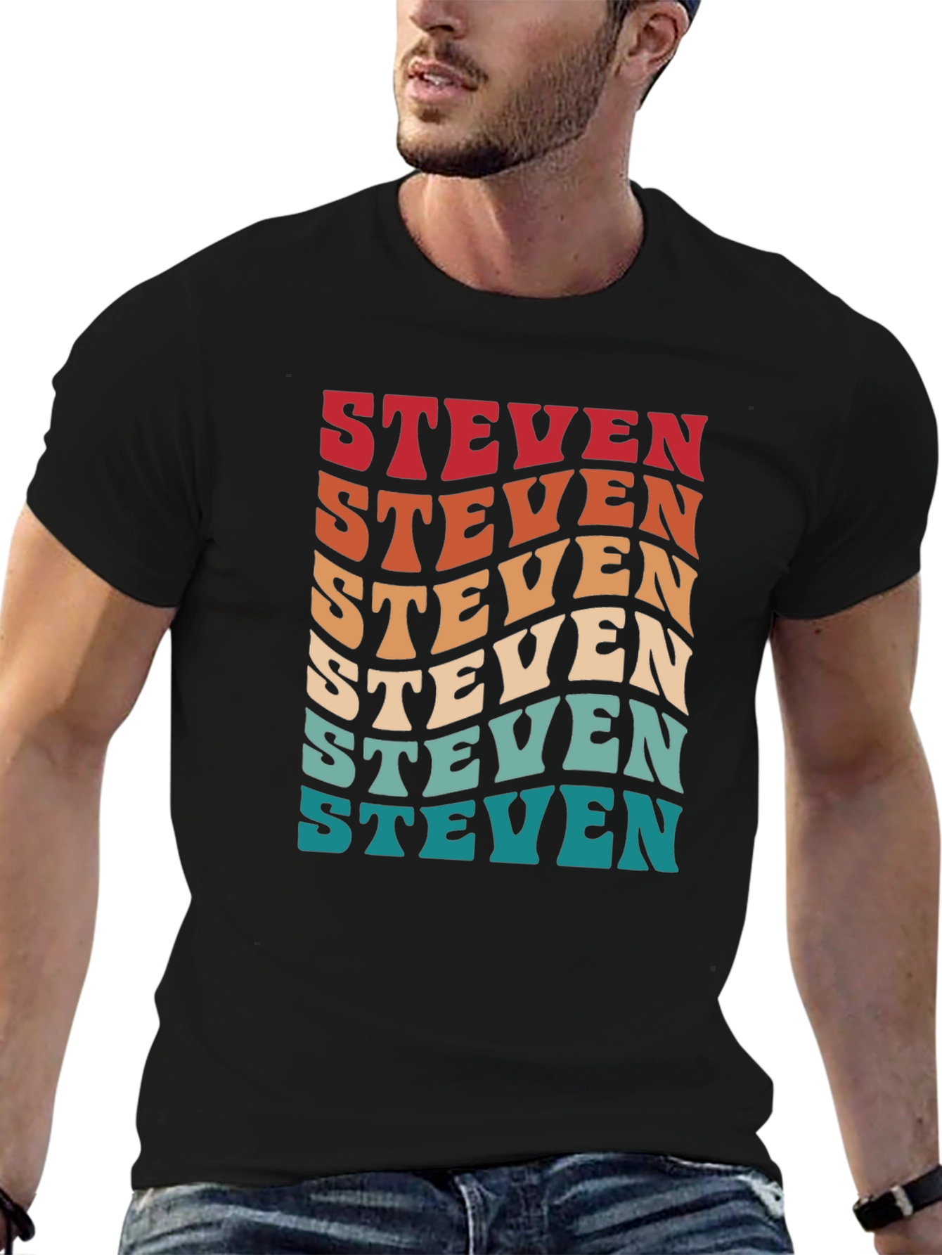 Retro Steven T-Shirt - Personalized Name Tee