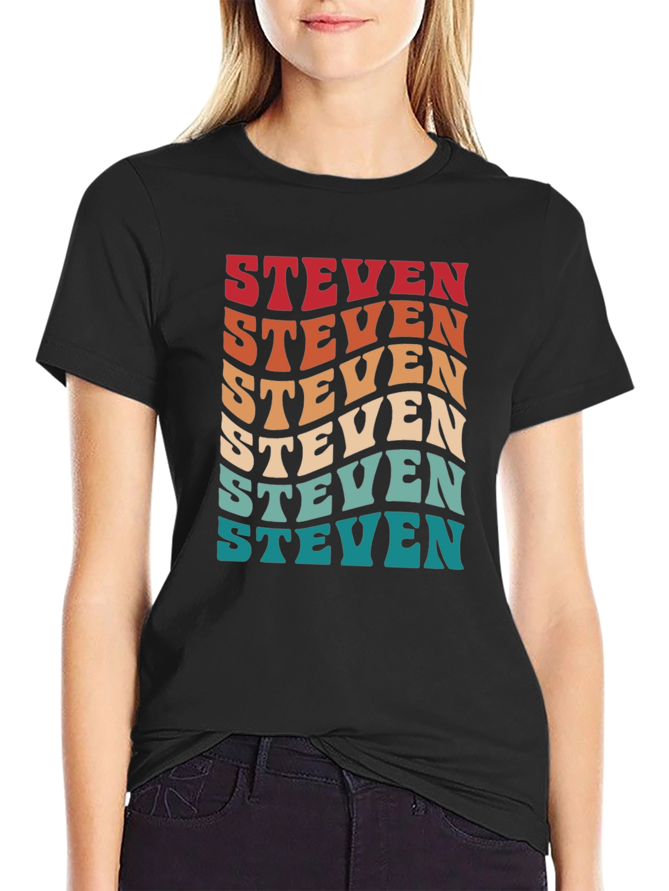 Retro Steven T-Shirt - Personalized Name Tee