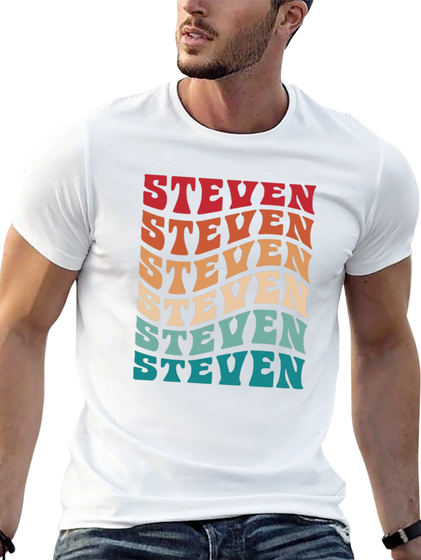 Retro Steven T-Shirt - Personalized Name Tee