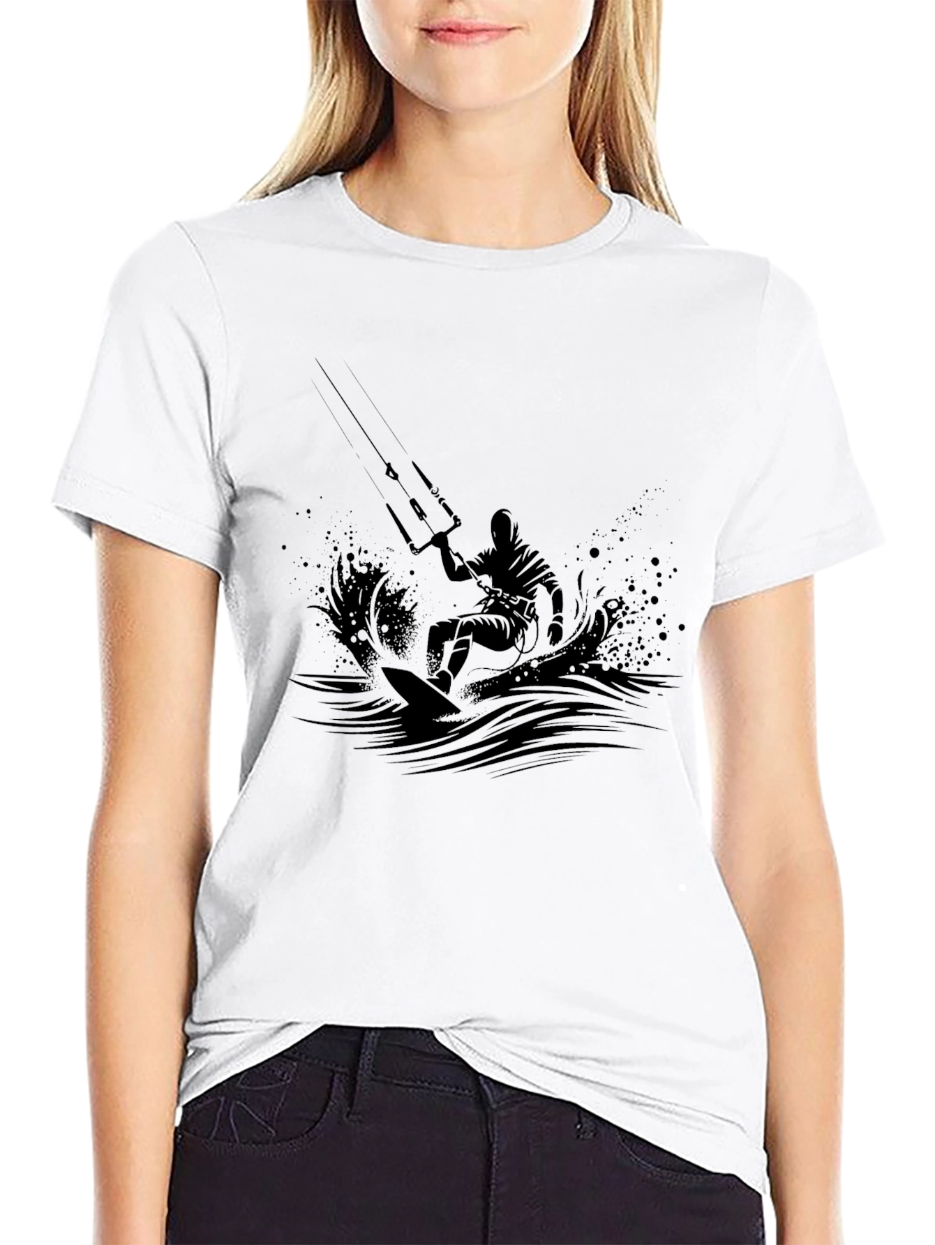 Black Kite Surfing Graphic Tee