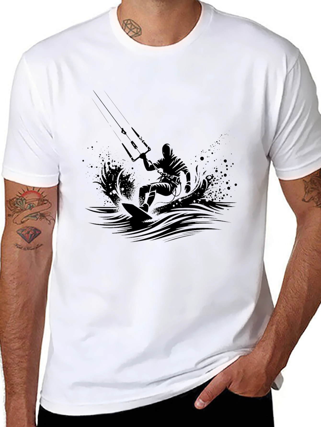 Black Kite Surfing Graphic Tee