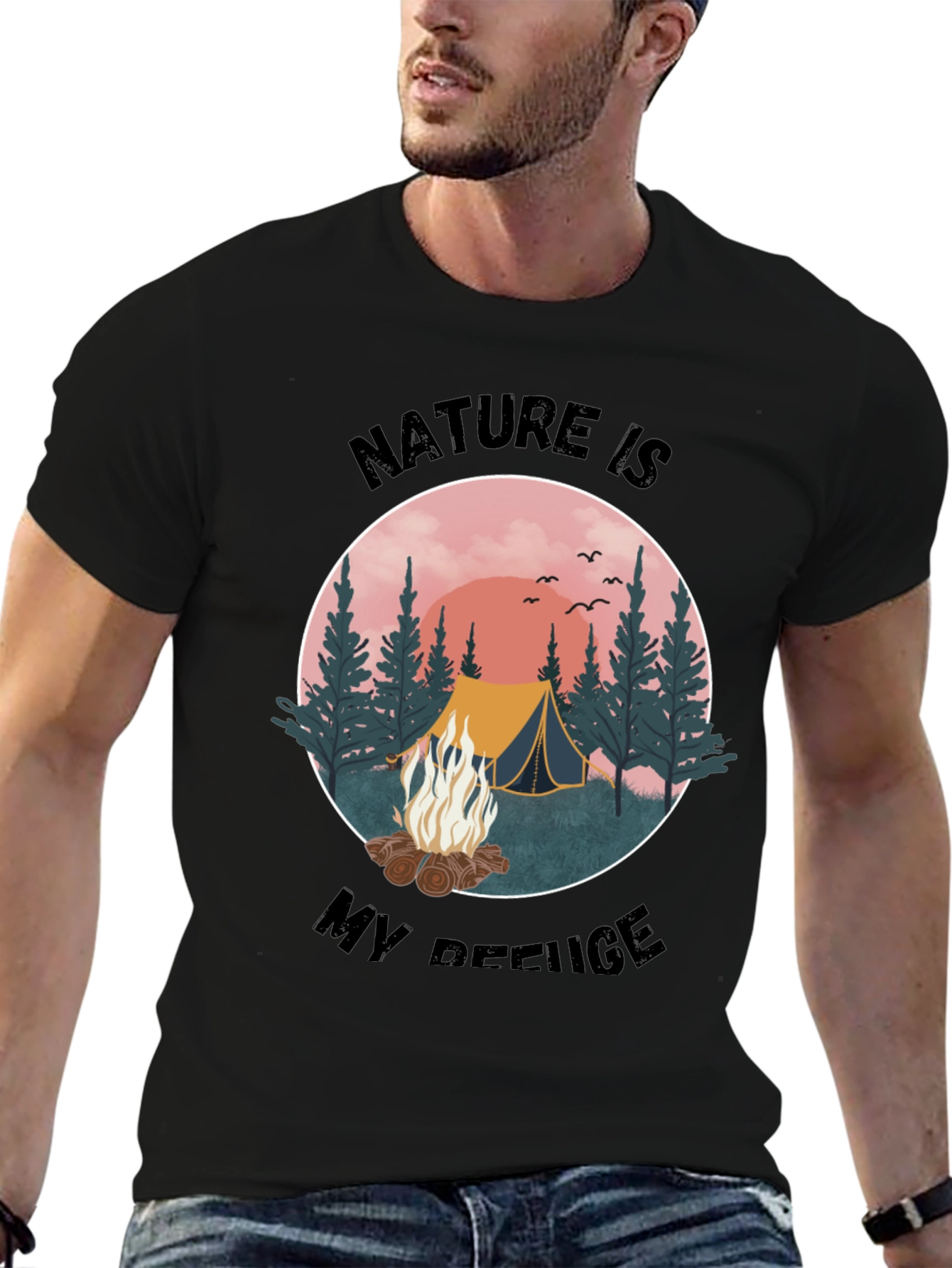 Nature Is My Refuge Camping Graphic Tee