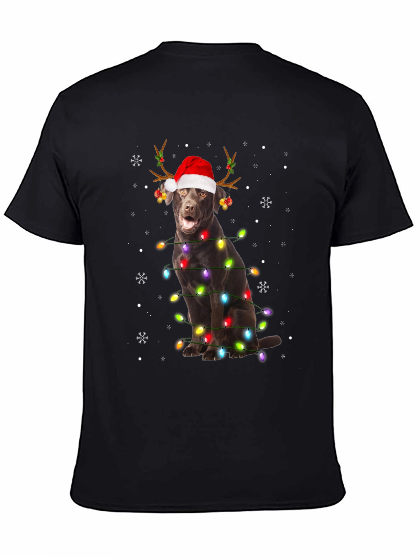 Festive Dog Christmas Lights T-Shirt