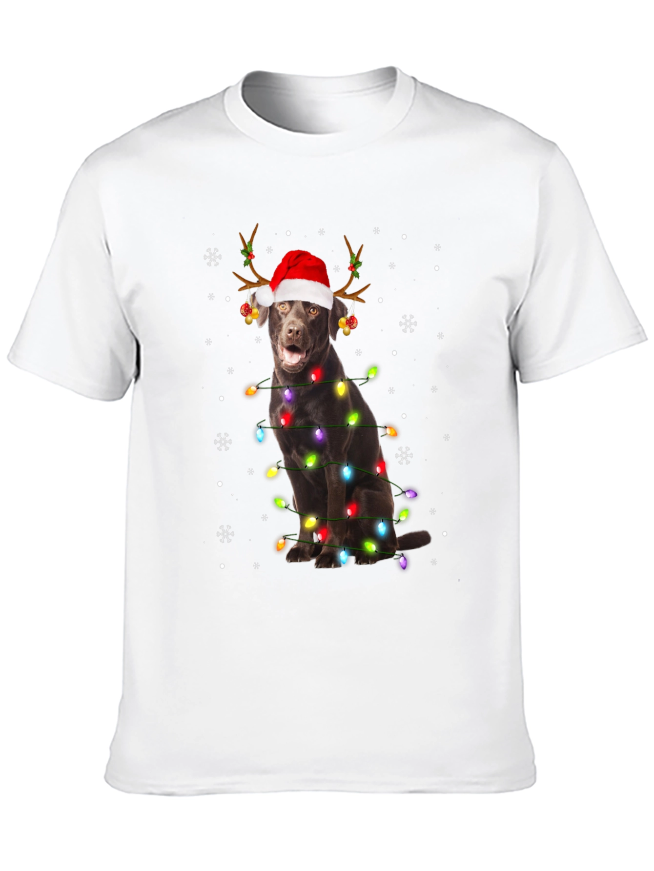 Festive Dog Christmas Lights T-Shirt