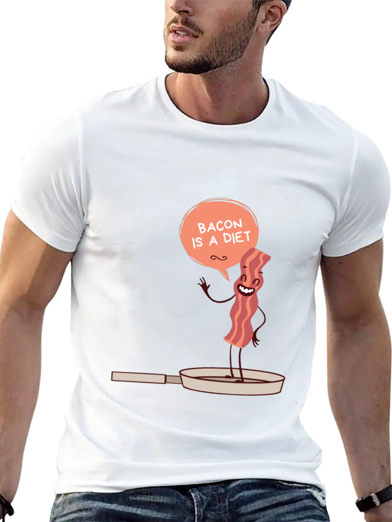 Bacon Is A Diet Funny Mens Graphic T-Shirt