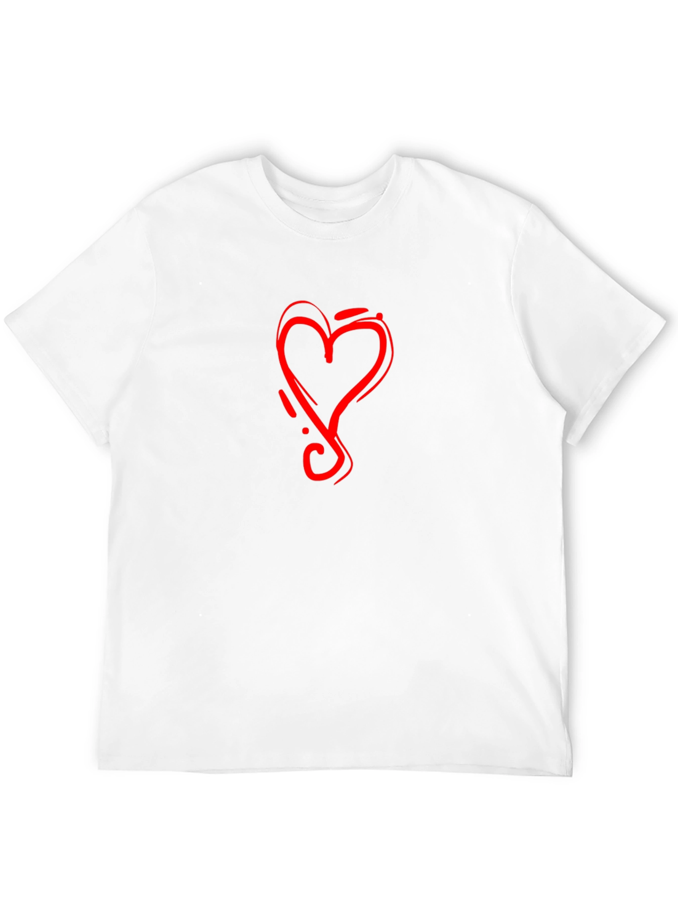 Black Tee with Red Heart Graphic