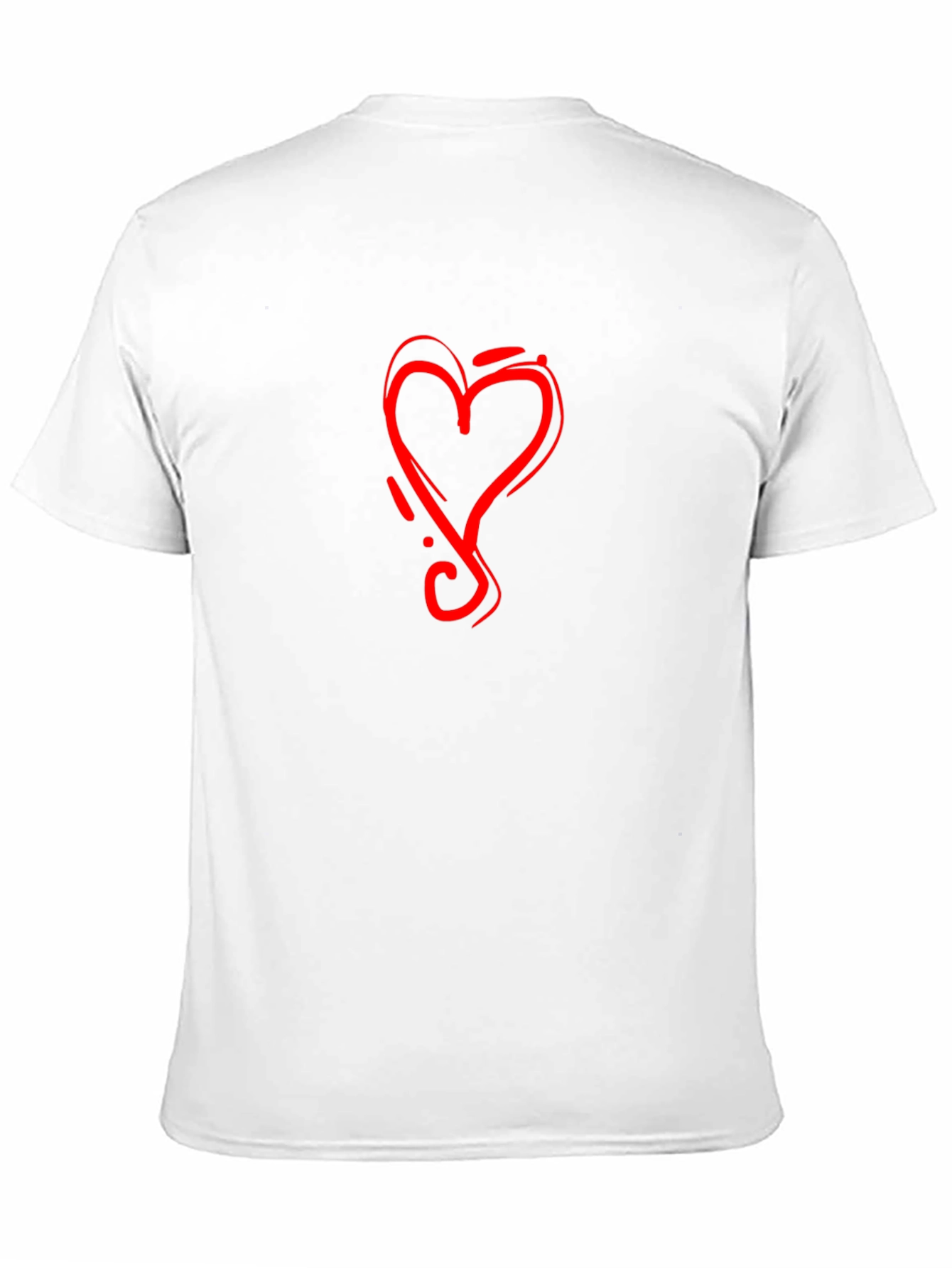 Black Tee with Red Heart Graphic