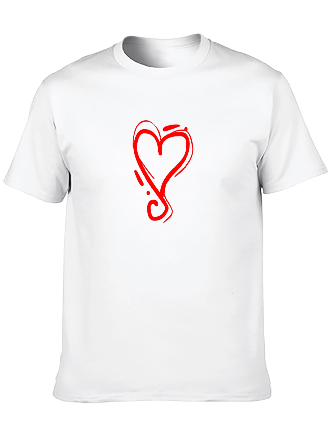 Black Tee with Red Heart Graphic