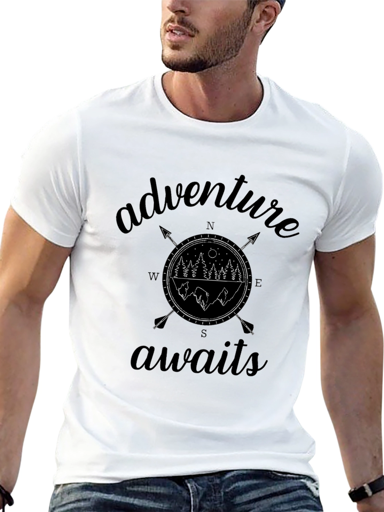 Adventure Awaits Graphic Tee - Black