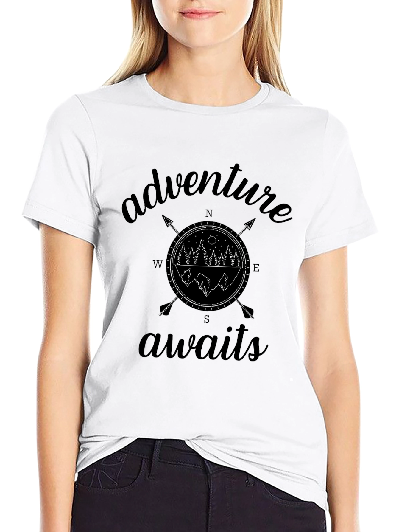 Adventure Awaits Graphic Tee - Black