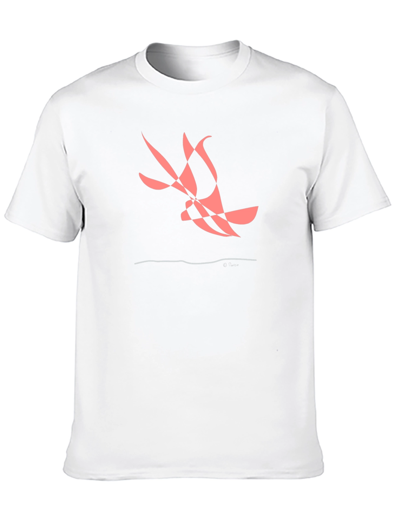 Abstract Bird Graphic Tee - Black Casual Shirt