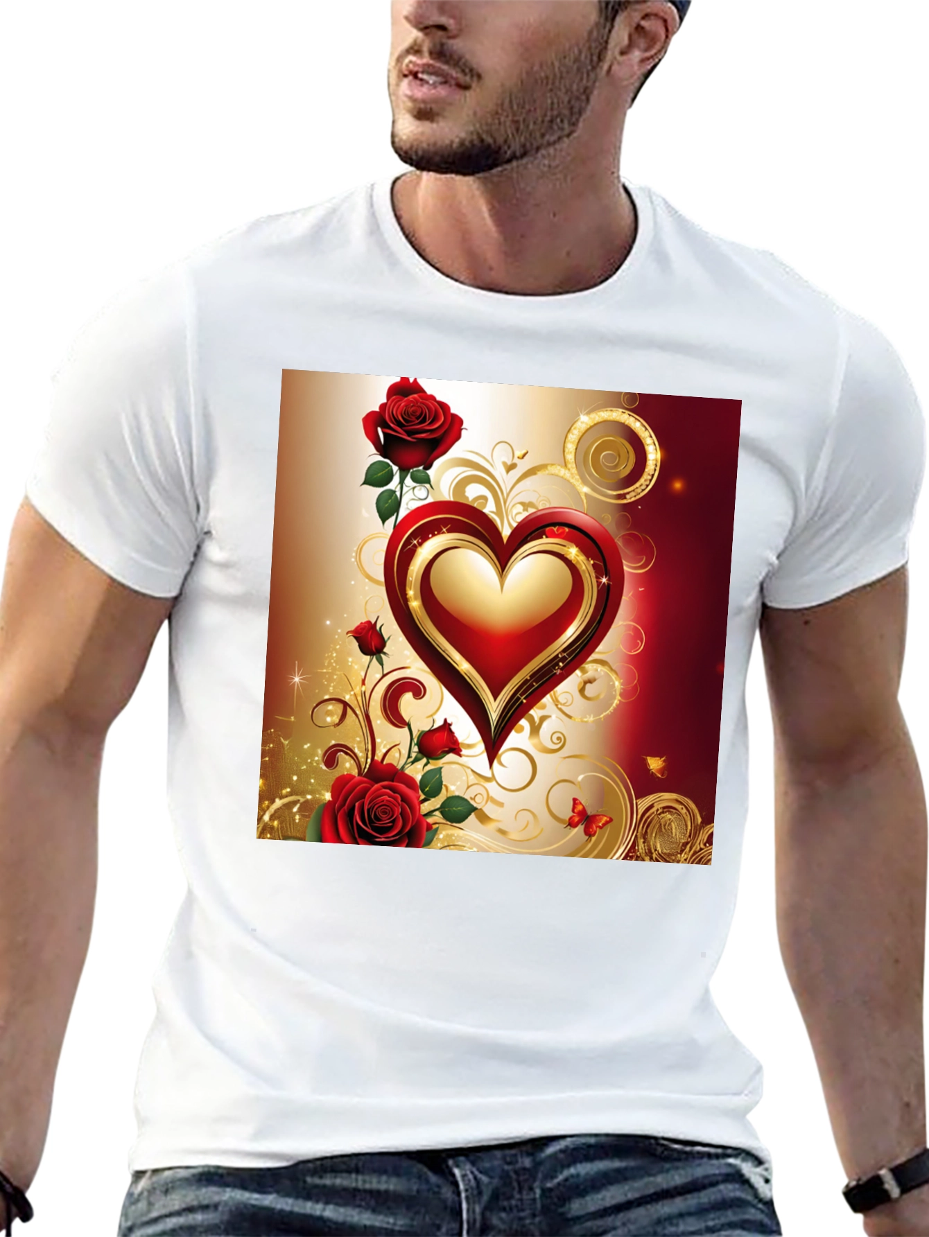 Romantic Heart & Roses T-Shirt
