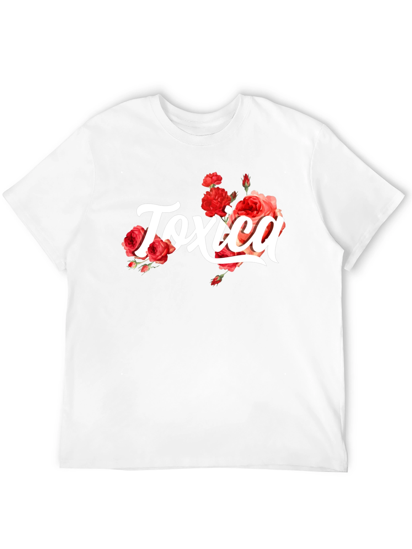 Toxic Black Graphic Tee with Roses