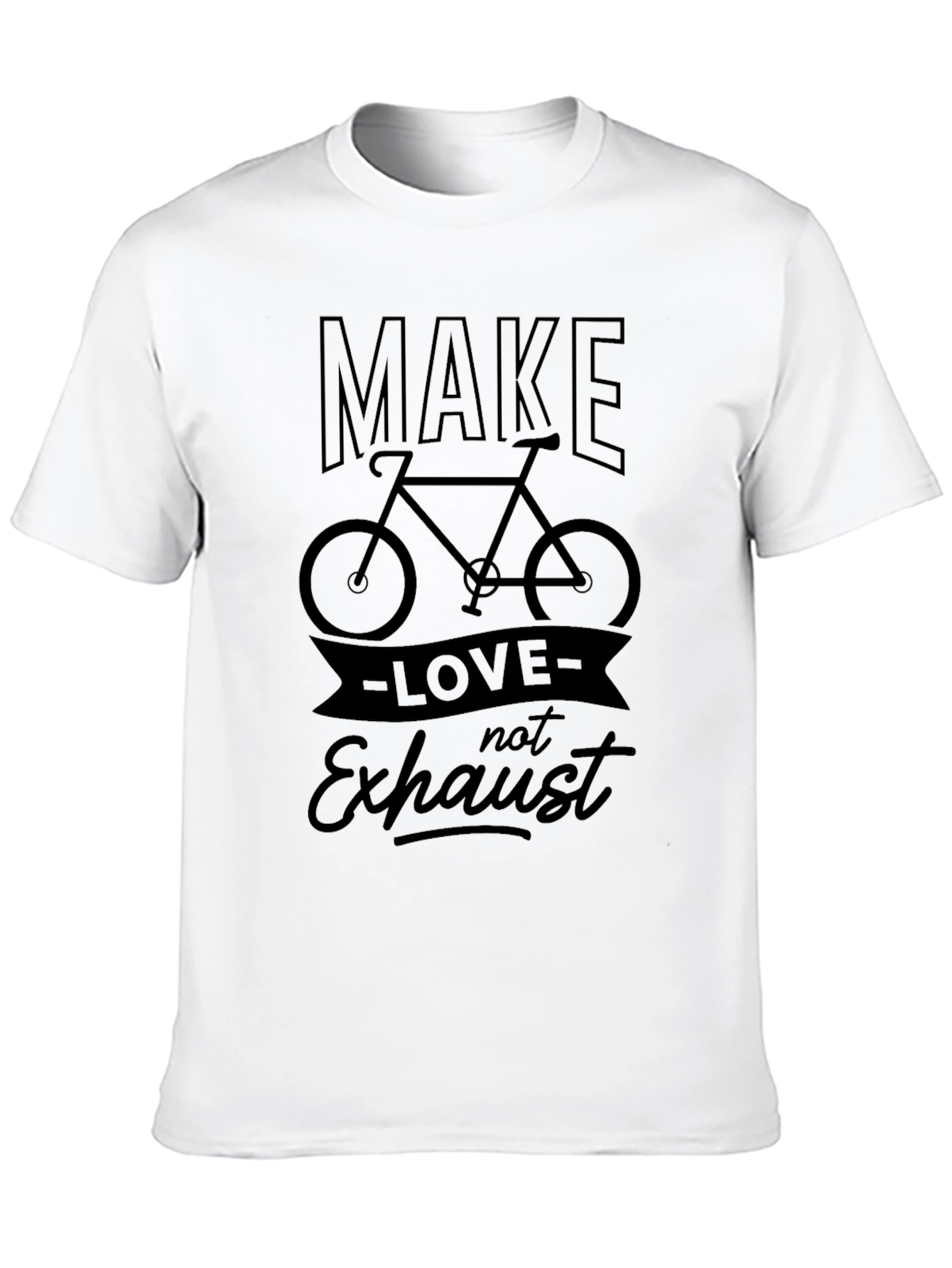 Make Love Not Exhaust T-Shirt Cycling Black Tee