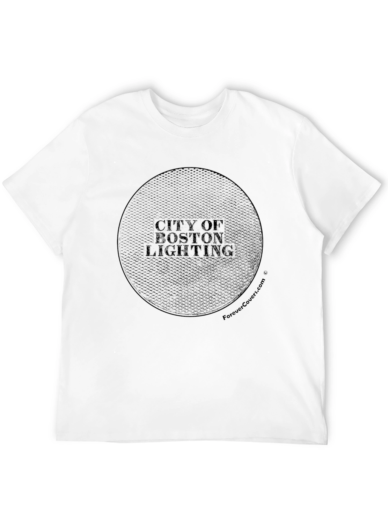 City of Boston Lighting Manhole Cover Graphic T-Shirt